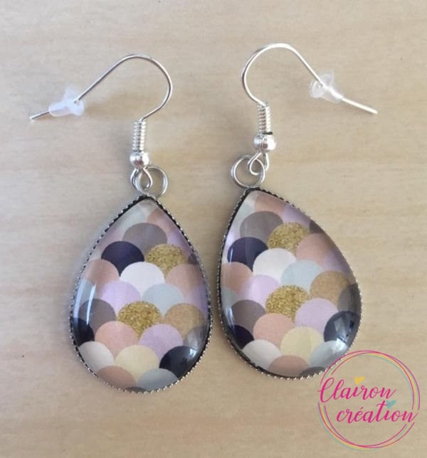 Boucles goutte Arc en ciel pastel