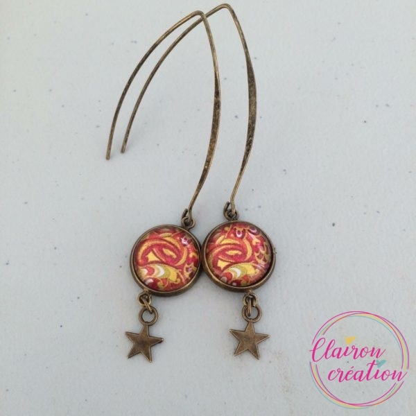 Boucles hameçon Méli-Mélo orange-jaune