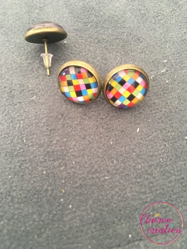 Puces d'oreilles Motif Elmer Multicolore