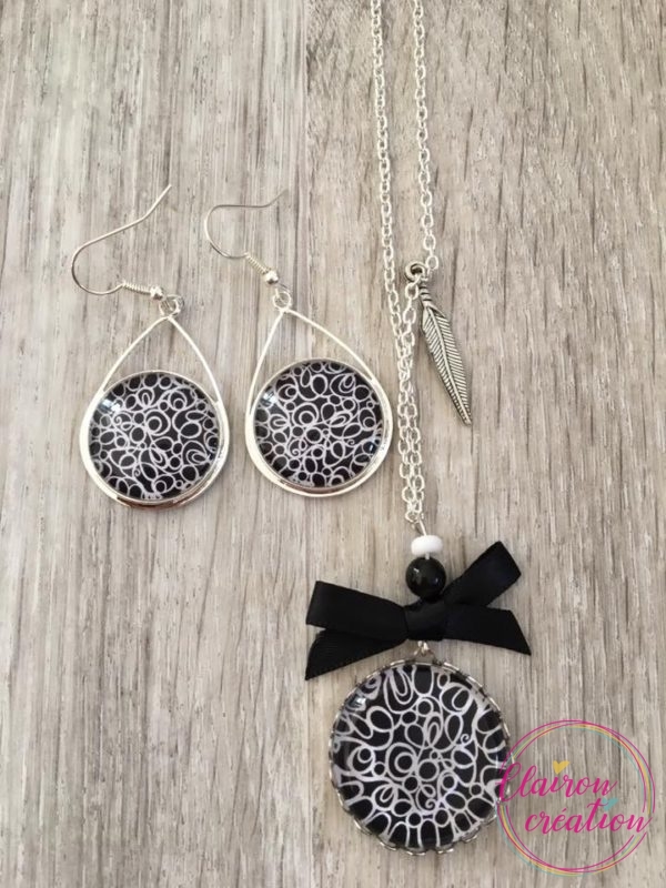 Parure Méli Mélo noir et blanc