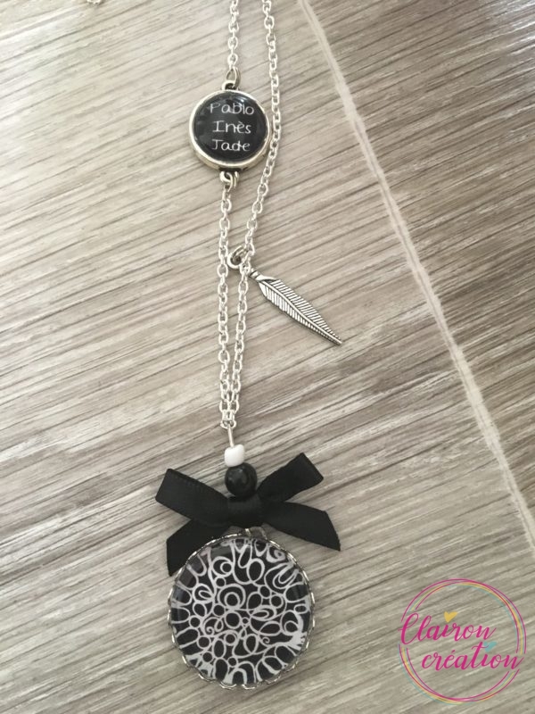 Sautoir personnalisable avec prénoms + motif au choix (5)25