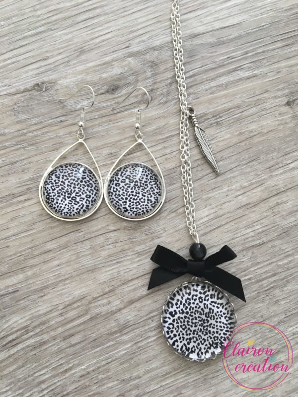Motif panthère noir et blanc