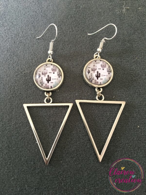Boucles Cactus noir et blanc