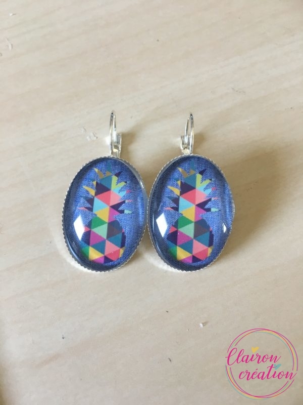Boucles dormeuses Ananas coloré