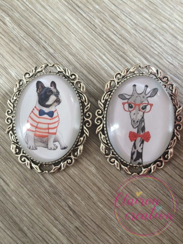 Broche vintage Animaux à lunettes