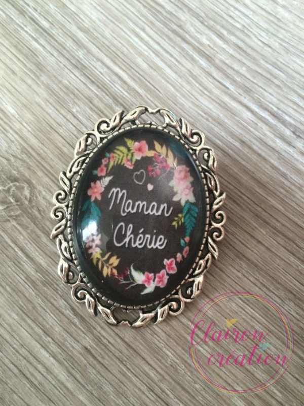 Broche vintage Maman chérie