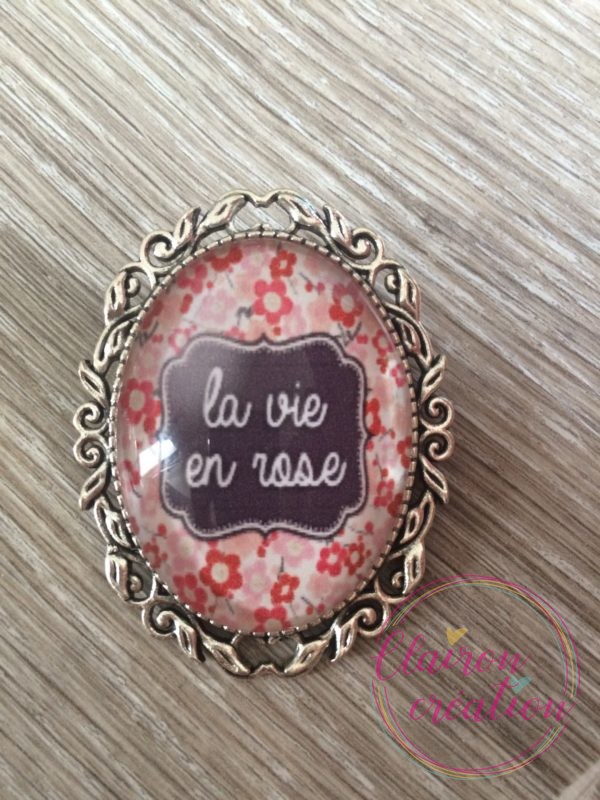 Broche vintage La vie En Rose