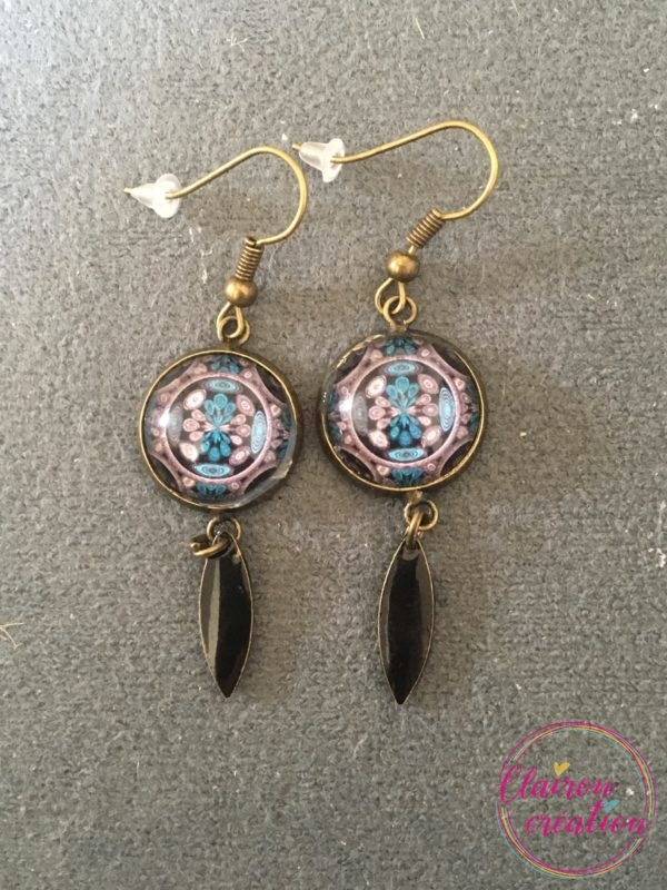 Boucles Pendantes Géométrique Ronde