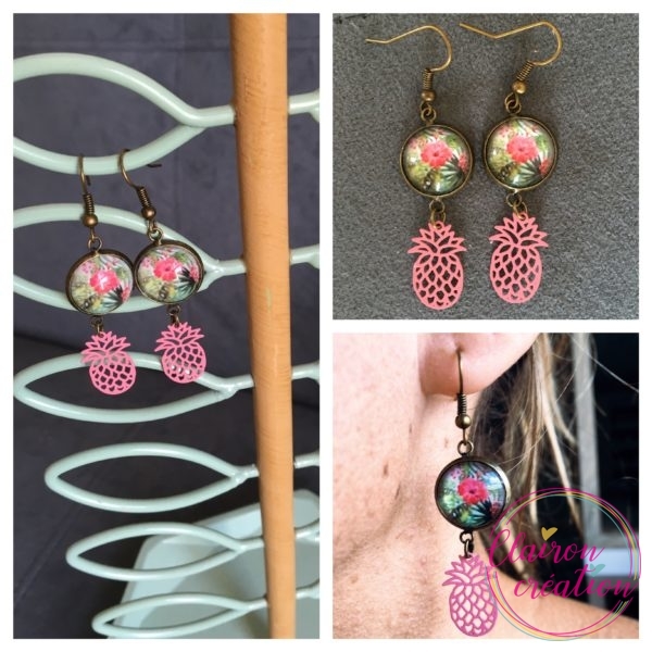 Boucles tropical et estampe Ananas