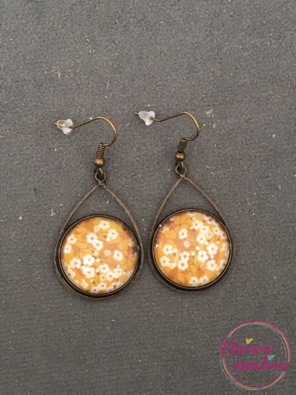 Boucles triangle Liberty moutarde