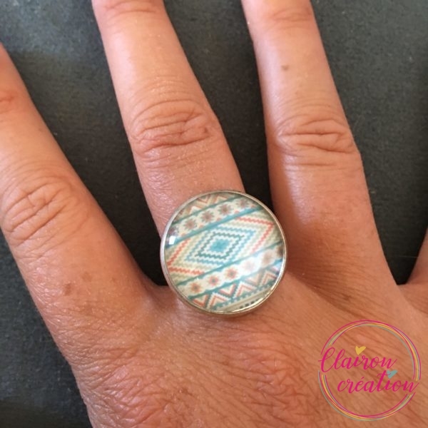Bague Aztèque Pastel bleu