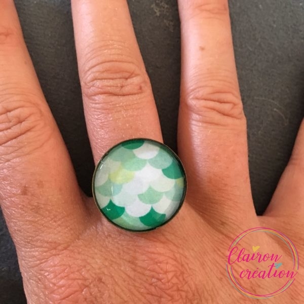 Bague dégradé de vert