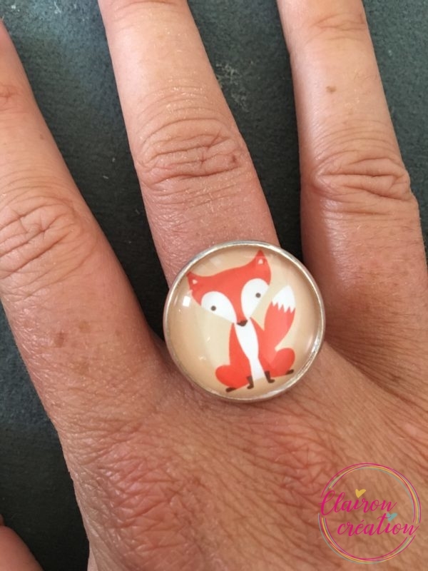 Bague Joli renard sur fond orange