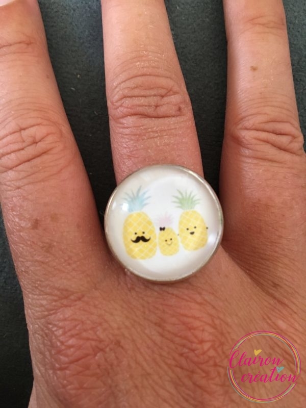 Bague "Dans la famille Ananas, je voudrais..."