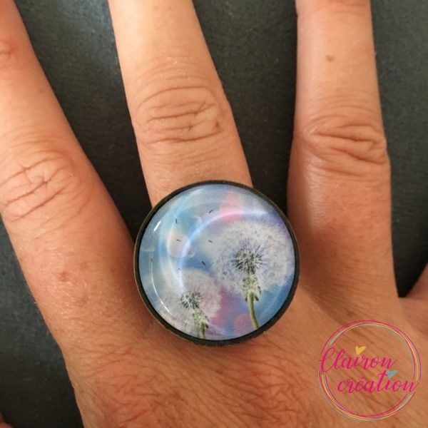 Bague Ronde Pissenlit Pastel