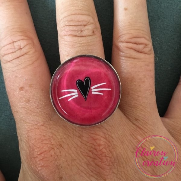 Bague Ronde Coeur fond Rose