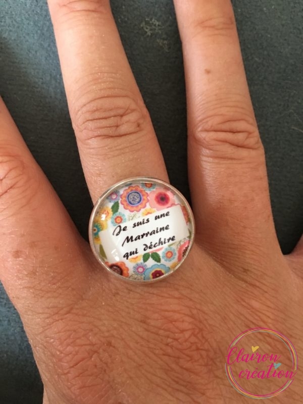 Bague Fleurie Marraine qui déchire