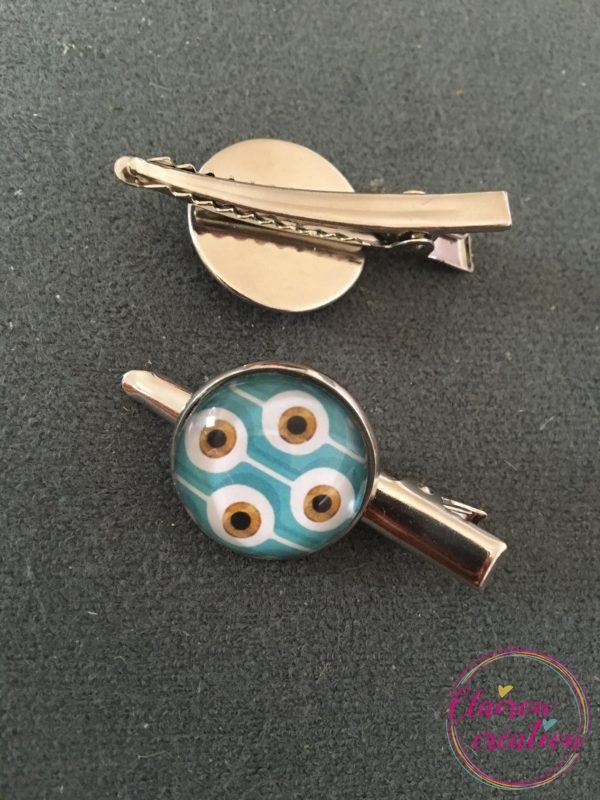 Barrette Motif rétro bleu turquoise
