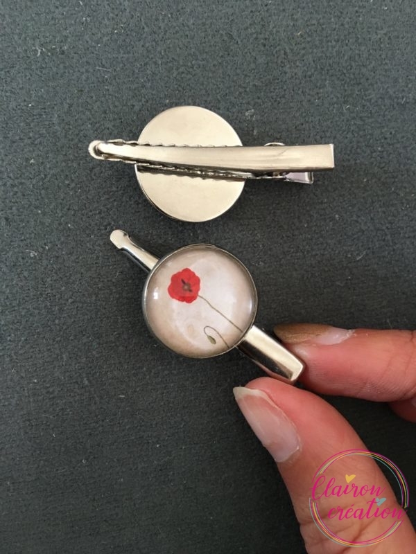 Barrette Joli coquelicot rouge