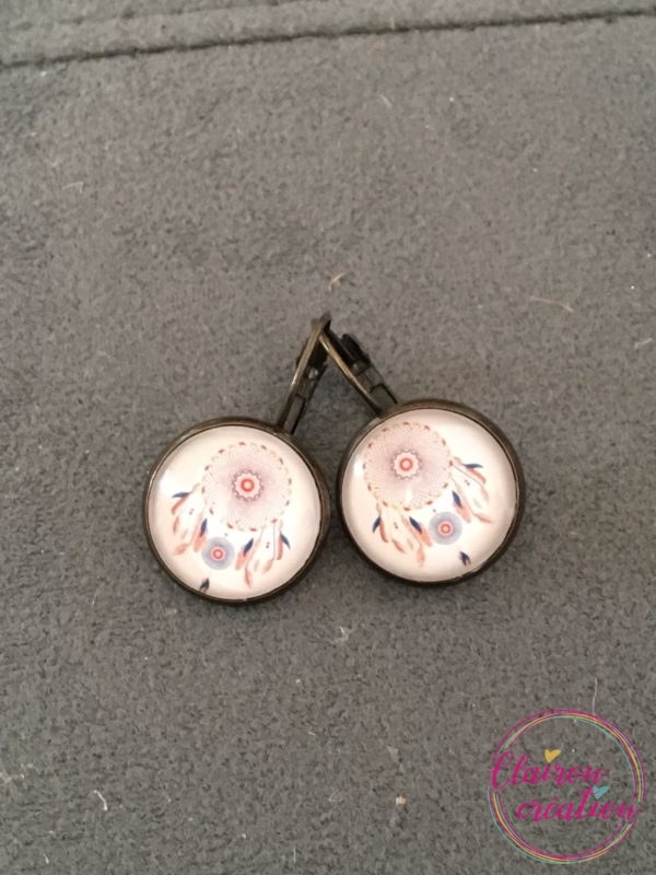 Boucles format dormeuse Attrape rêve PAstel