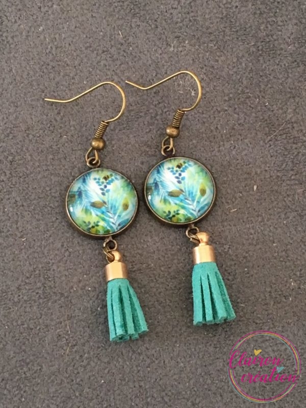 Boucles pompon Jungle Tropical