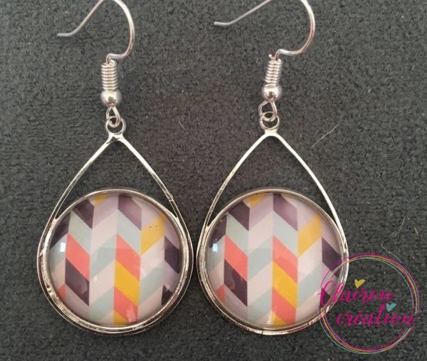 Boucles triangle Rayures pastel