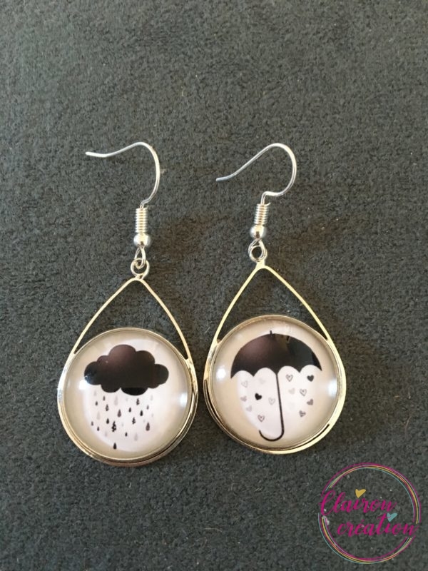 Boucles triangle Parapluie et nuage