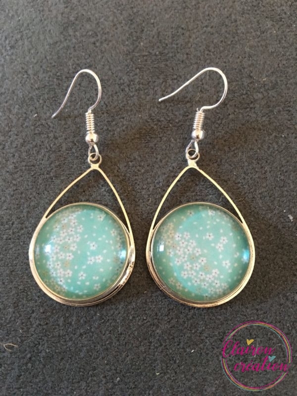Boucles triangle liberty bleu clair