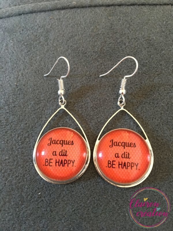Boucles Jacques a dit BE HAPPY rouge