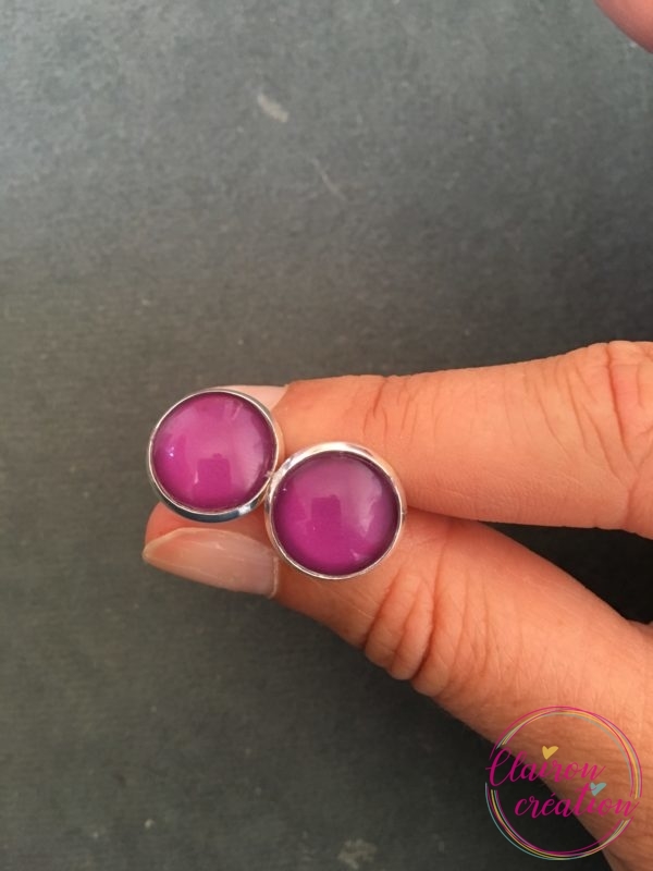 Puces d'oreilles Violet Uni