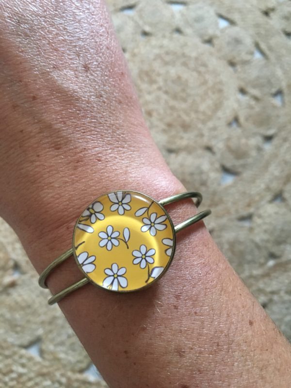 Manchette Paquerettes fond jaune