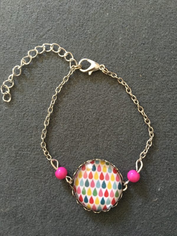 Bracelet motif gouttes colorées