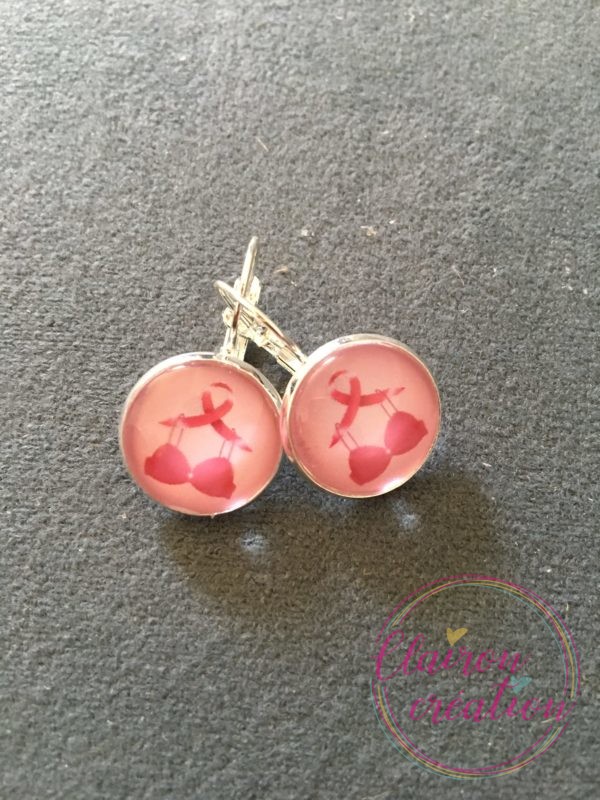 🎀 Octobre Rose 🎀  Boucles soutien-gorge / ruban
