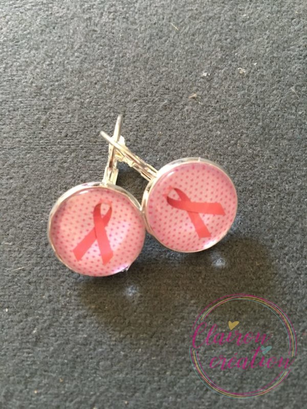 🎀 Octobre Rose 🎀  Boucles Ruban Rose