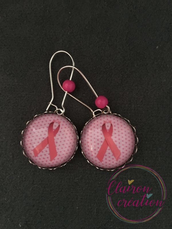 🎀 Octobre Rose 🎀  Boucles Ruban Rose