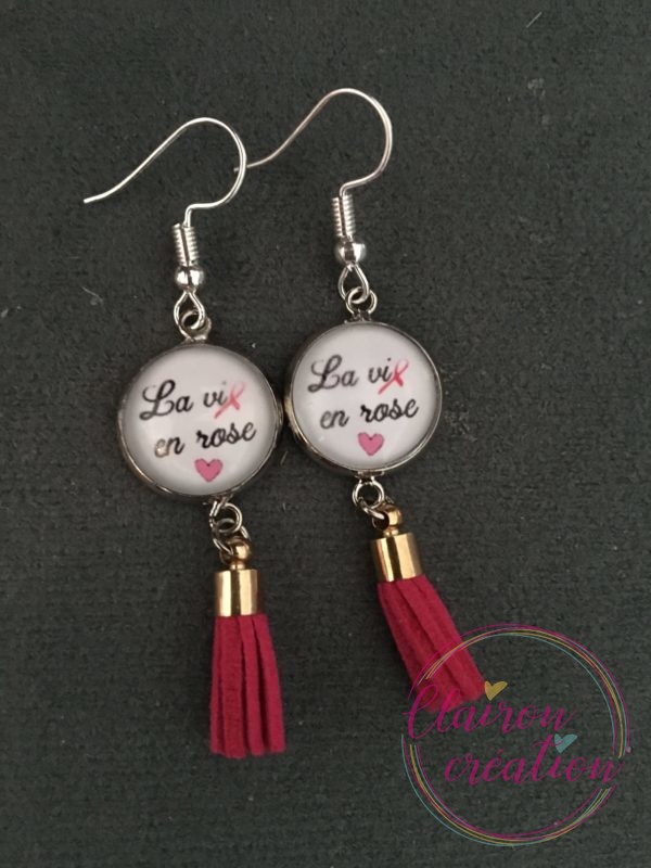🎀 Octobre Rose 🎀  Boucles pompon La vie en rose