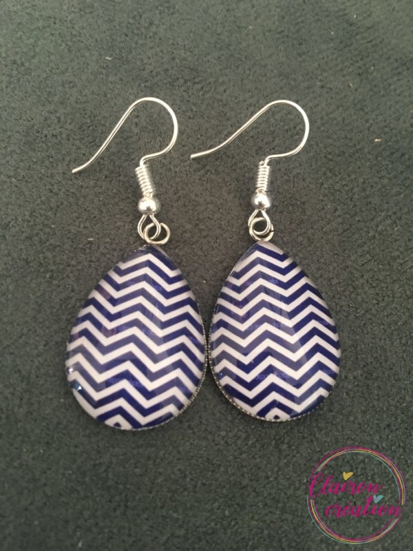 Boucles goutte motif Marinière