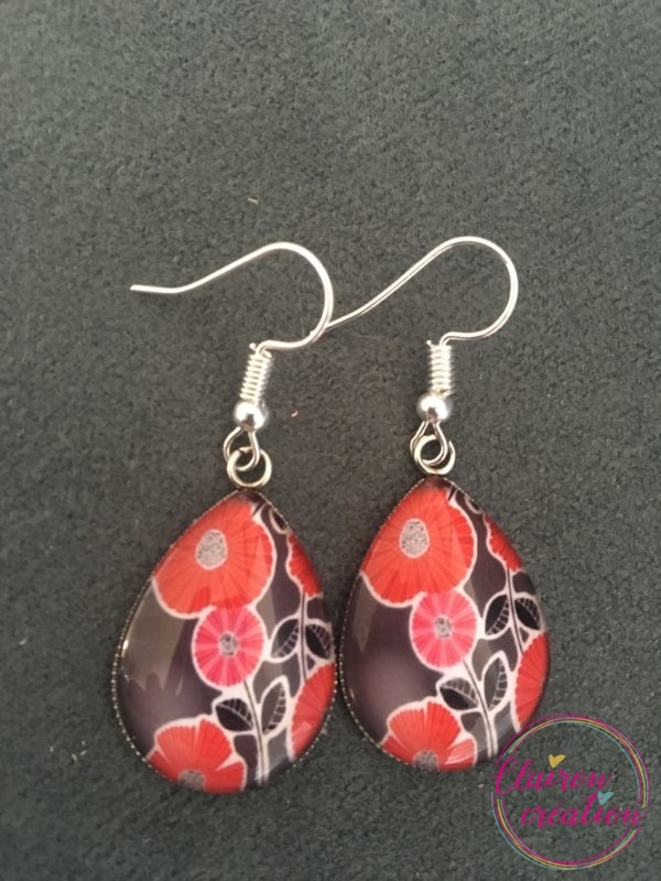 Boucles goutte Coquelicot