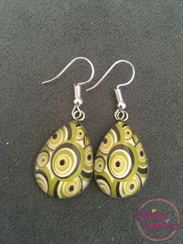 Boucles goutte rétro vert