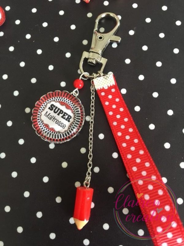 Porte Clé Super maîtresse rouge