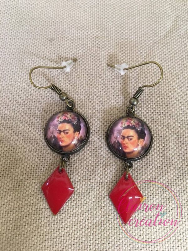Boucles Frida Kahlo rouge