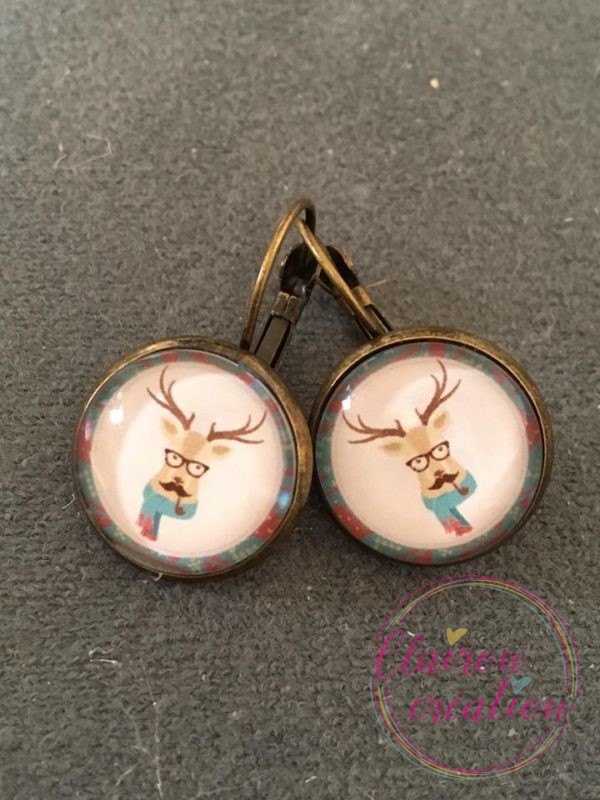Boucles Noël Cerf à moustache