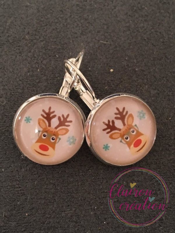 Boucles Noël Renne à lunette