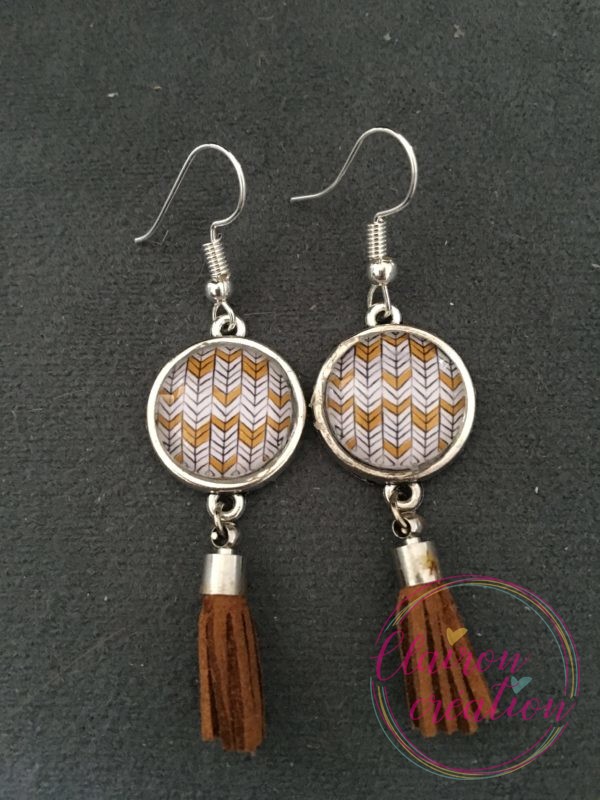Boucles pompon flèches automne