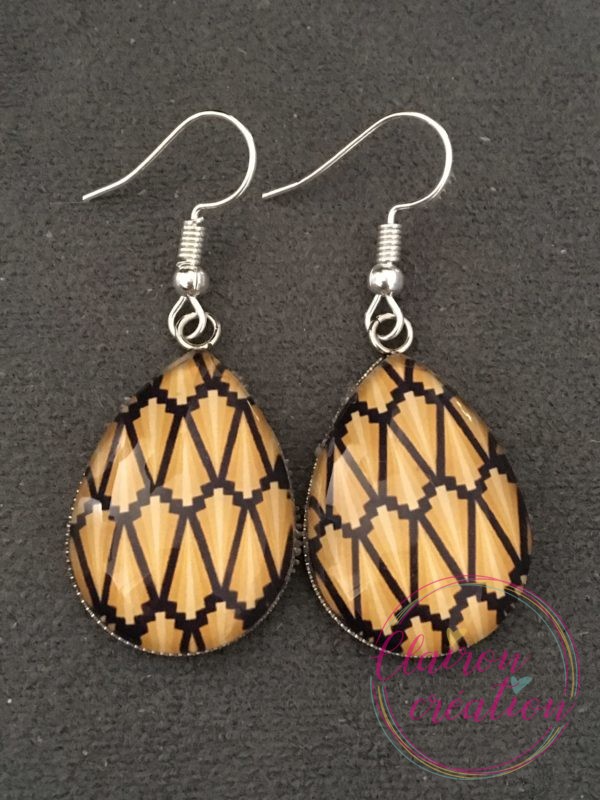 Boucles goutte motif géométrique automne