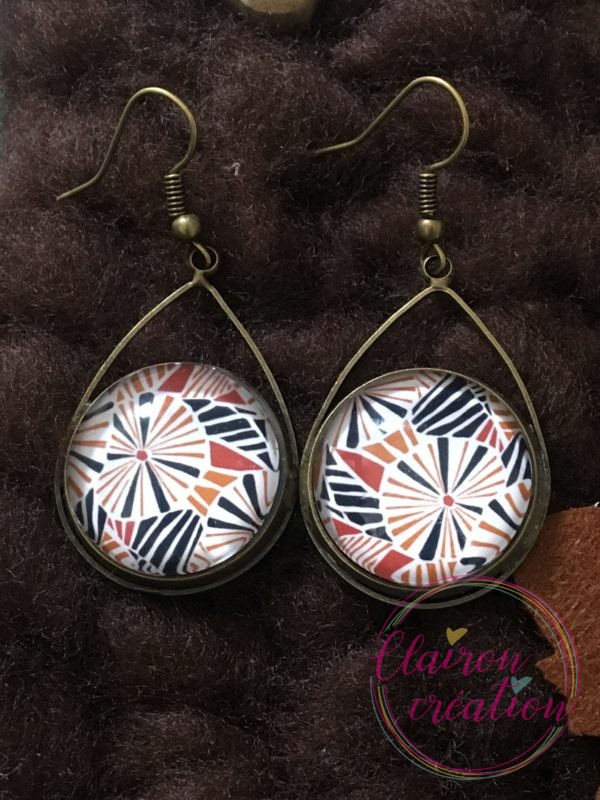Boucles triangle Motif meli melo géométrique
