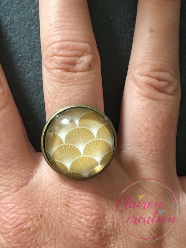 Bague éventail orange