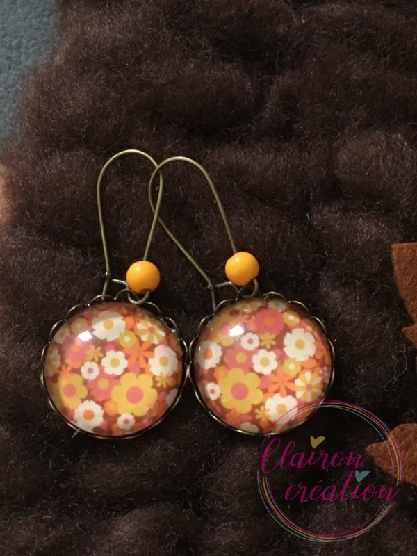 Boucles Pendantes Fleurs Liberty