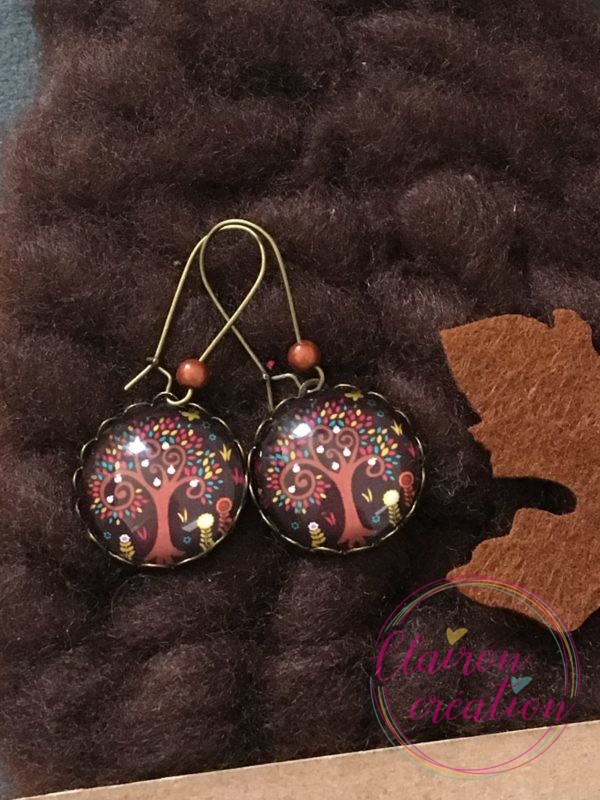 Boucles Pendantes Arbre colorés