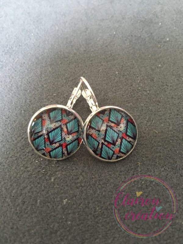 Boucles losanges bleu turquoise